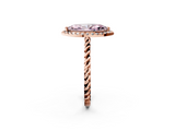 Rose gold Fancy Pink Marquise  Halo Twisted Band Four-Prong Diamond Ring_21
