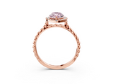 Rose gold Fancy Pink Marquise  Halo Twisted Band Four-Prong Diamond Ring_22