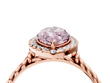 Rose gold Fancy Pink Marquise  Halo Twisted Band Four-Prong Diamond Ring_23