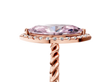 Rose gold Fancy Pink Marquise  Halo Twisted Band Four-Prong Diamond Ring_24