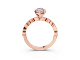 Rose gold Fancy Pink Marquise  Milgrain Bezel Diamond Engagement Ring with Solitaire Prong Setting_166