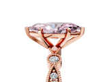 Rose gold Fancy Pink Marquise  Milgrain Bezel Diamond Engagement Ring with Solitaire Prong Setting_168
