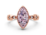 Rose gold Fancy Pink Marquise  Milgrain Marquise Diamond Twist Band Ring_62