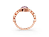 Rose gold Fancy Pink Marquise  Milgrain Marquise Diamond Twist Band Ring_65