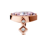 Rose gold Fancy Pink Marquise  Milgrain Marquise Diamond Twist Band Ring_67