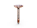 Rose gold Fancy Pink Marquise  Milgrain Pave Diamond Engagement Ring with Four-Prong Setting_157