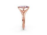 Rose gold Fancy Pink Marquise  Solitaire Beaded Band Six-Prong Setting_2