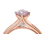 Rose gold Fancy Pink Marquise  Solitaire Beaded Band Six-Prong Setting_4