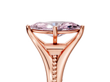 Rose gold Fancy Pink Marquise  Solitaire Beaded Band Six-Prong Setting_5
