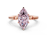 Rose gold Fancy Pink Marquise  Solitaire Beaded Band with Four-Prong Setting_64