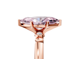 Rose gold Fancy Pink Marquise  Solitaire Beaded Band with Four-Prong Setting_69