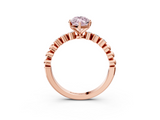 Rose gold Fancy Pink Marquise  Solitaire Bezel Accent Diamond Engagement Ring with Beaded Band and Four-Prong Setting_44
