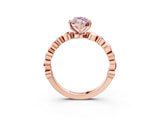 Rose gold Fancy Pink Marquise  Solitaire Bezel-Set Diamond Ring with Beaded Band and Four-Prong Setting_35