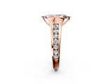 Rose gold Fancy Pink Marquise  Solitaire Bezel-Set Diamond Ring with Channel-Set Band_75