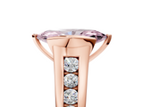 Rose gold Fancy Pink Marquise  Solitaire Bezel-Set Diamond Ring with Channel-Set Band_78