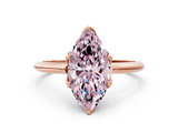 Rose gold Fancy Pink Marquise  Solitaire Cathedral Diamond Ring with Six-Prong Setting_17