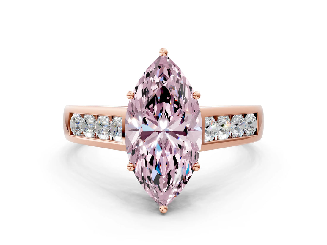 Rose gold Fancy Pink Marquise  Solitaire Channel-Set Diamond Engagement Ring with Four-Prong Setting_31