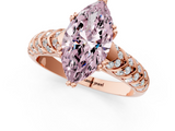 Rose gold Fancy Pink Marquise  Solitaire Chevron Pave Diamond Engagement Ring with Six-Prong Setting_4