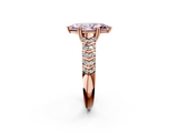 Rose gold Fancy Pink Marquise  Solitaire Chevron Pave Diamond Engagement Ring with Six-Prong Setting_5