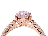 Rose gold Fancy Pink Marquise  Solitaire Chevron Pave Diamond Engagement Ring with Six-Prong Setting_7