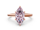 Rose gold Fancy Pink Marquise  Solitaire Diamond Engagement Ring with Four-Prong Setting on a Classic Band_3