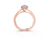 Rose gold Fancy Pink Marquise  Solitaire Diamond Engagement Ring with Four-Prong Setting on a Classic Band_6