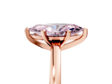 Rose gold Fancy Pink Marquise  Solitaire Diamond Engagement Ring with Four-Prong Setting on a Classic Band_8