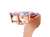 Rose gold Fancy Pink Marquise  Solitaire Diamond Engagement Ring with Pave Band and Four-Prong Setting 5