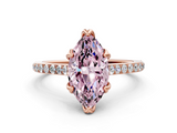 Rose gold Fancy Pink Marquise  Solitaire Diamond Engagement Ring with Pave Band and Six-Prong Setting_20