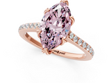 Rose gold Fancy Pink Marquise  Solitaire Diamond Engagement Ring with Pave Band and Six-Prong Setting_21