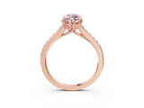 Rose gold Fancy Pink Marquise  Solitaire Diamond Engagement Ring with Pave Band and Six-Prong Setting_23