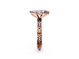 Rose gold Fancy Pink Marquise  Solitaire Diamond Engagement Ring with XO Engraved Band and Four-Prong Setting 3