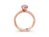 Rose gold Fancy Pink Marquise  Solitaire Diamond Engagement Ring with XO Engraved Band and Four-Prong Setting 4