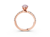 Rose gold Fancy Pink Marquise  Solitaire Diamond Pavé Band with Four-Prong Setting_31