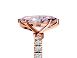 Rose gold Fancy Pink Marquise  Solitaire Diamond Pavé Band with Four-Prong Setting_33