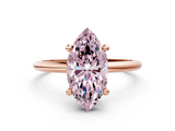 Rose gold Fancy Pink Marquise  Solitaire Diamond Ring with 4-Prong Setting on a Classic Band_3