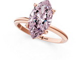 Rose gold Fancy Pink Marquise  Solitaire Diamond Ring with 4-Prong Setting on a Classic Band_4