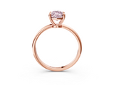 Rose gold Fancy Pink Marquise  Solitaire Diamond Ring with 4-Prong Setting on a Classic Band_6