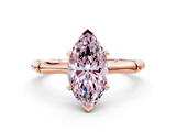 Rose gold Fancy Pink Marquise  Solitaire Diamond Ring with Bamboo Band and Four-Prong Setting_56
