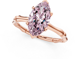 Rose gold Fancy Pink Marquise  Solitaire Diamond Ring with Bamboo Band and Four-Prong Setting_57
