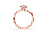 Rose gold Fancy Pink Marquise  Solitaire Diamond Ring with Bamboo Band and Four-Prong Setting_59