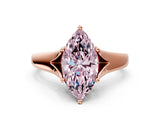 Rose gold Fancy Pink Marquise  Solitaire Diamond Ring with Cathedral Band and Four-Prong Setting_65