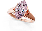 Rose gold Fancy Pink Marquise  Solitaire Diamond Ring with Cathedral Band and Four-Prong Setting_66