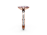 Rose gold Fancy Pink Marquise  Solitaire Diamond Ring with Channel-Set Baguette Band and Four-Prong Setting_87