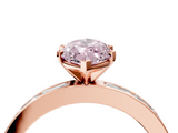 Rose gold Fancy Pink Marquise  Solitaire Diamond Ring with Channel-Set Baguette Band and Four-Prong Setting_89