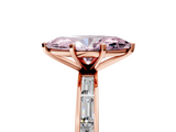 Rose gold Fancy Pink Marquise  Solitaire Diamond Ring with Channel-Set Baguette Band and Four-Prong Setting_90