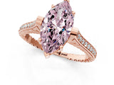 Rose gold Fancy Pink Marquise  Solitaire Diamond Ring with Channel Set Band and Bezel Prong Setting_57