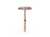 Rose gold Fancy Pink Marquise  Solitaire Diamond Ring with Channel Set Band and Bezel Prong Setting_58