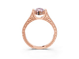 Rose gold Fancy Pink Marquise  Solitaire Diamond Ring with Channel Set Band and Bezel Prong Setting_59