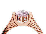 Rose gold Fancy Pink Marquise  Solitaire Diamond Ring with Channel Set Band and Bezel Prong Setting_60